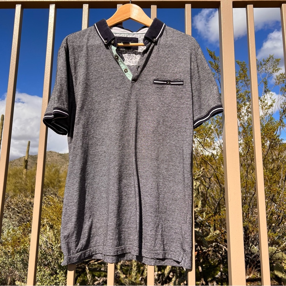 ⬇️💲Structure Mens Polo Shirt 💯% Cotton Color Navy Size L